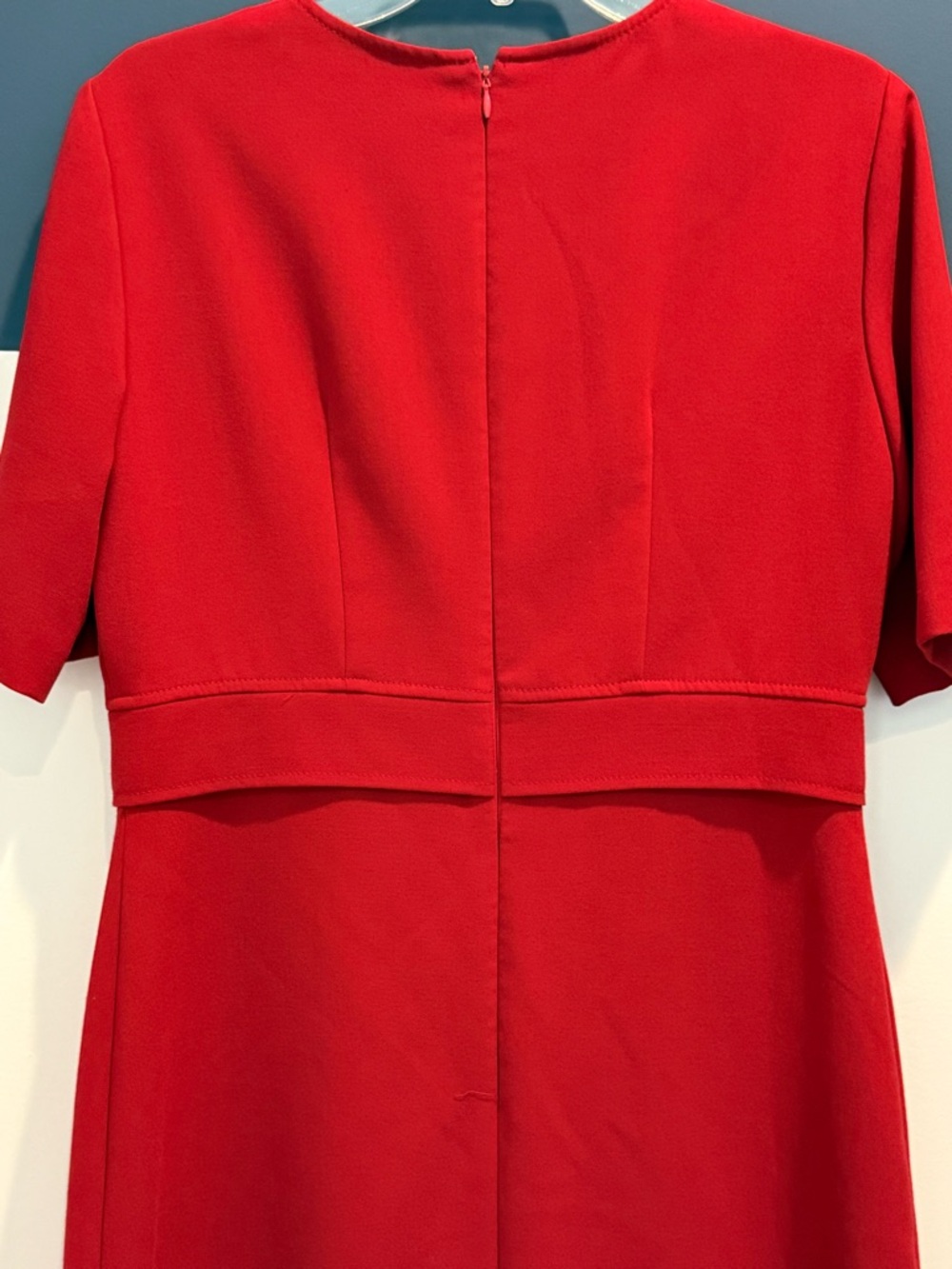 Tahari ASL Scarlet Red Short Sleeve Sheath Mini Dress Size 8 - Picture 4 of 7